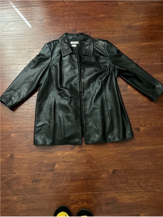 Preston & York Jackets & Blazers - Preston & York Black Leather Button-Front Jacket